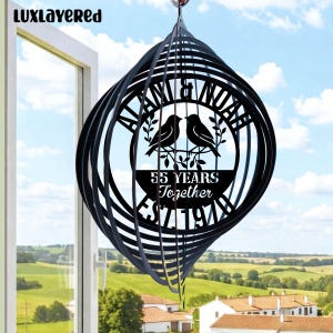 Personalisiertes Jubiläum Windspiel: Metall Garten Dekor, individuelle Outdoor Kunst