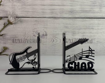 Sujetalibros de música: soporte de acero inoxidable para guitarra, decoración para estudio de música