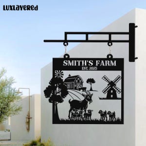 Personalized Goat Farm Metal Sign: Rustic Barn Decor
