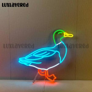 Insegna al neon a forma di anatra, luce a LED a forma di anatra per decorazioni murali, insegna al neon personalizzata, decorazioni per la cameretta dei bambini, decorazioni per la cameretta dei bambini, regalo per gli amanti delle anatre