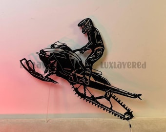 Letrero metálico personalizado para moto de nieve: Arte mural LED Ski-Doo