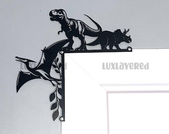 Letrero de metal personalizado con forma de dinosaurio para puerta: decoración para habitación infantil