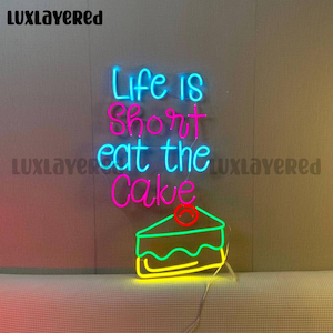 Cake Neon Sign For Dessert Shop Decor, Cake Neon Light, Funny Quotes Led Light, Custom Neon Sign, Gift For Baker, Bakery Wall Decor