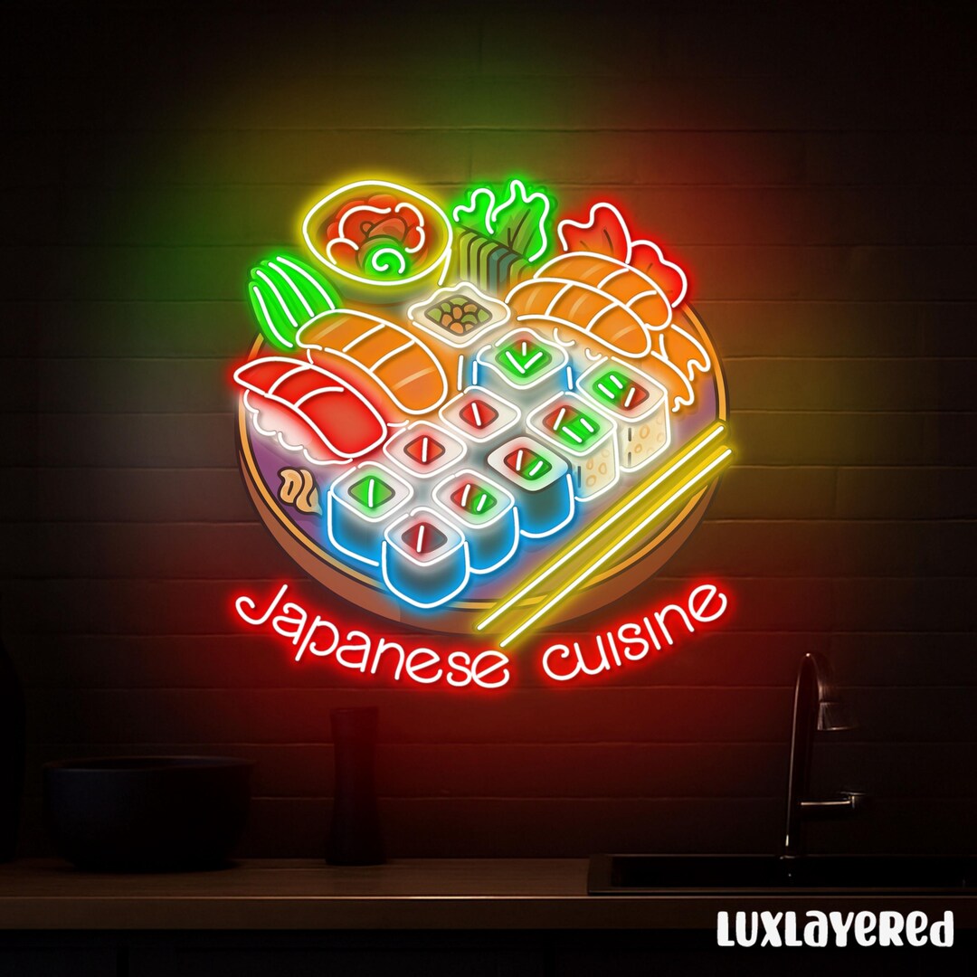 Japanese Cuisine Neon Sign for Restaurant Wall Decor, Sushi Led