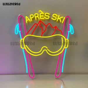 Après Ski Neon Sign, Skiing Neon Light , Custom Neon Sign, Home Room Decor, Gift For Skier Lover, Sports Led Light, Gamer Room Decor