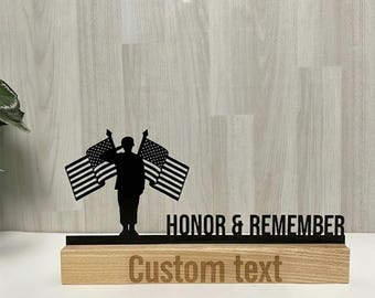 Veteran Metal Name Plate: Military Office Sign, Soldier Desk Decor, Veteran Gift Idea
