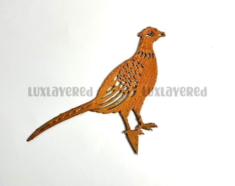 Rusty Metal Pheasant Garden Stake: Rustic Farm Yard Decor