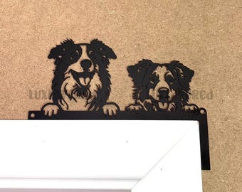 Personalisierte Border Collie Metalltür Ecke: Hund Erinnerungsdekor