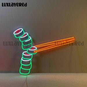 Sushi Neon Sign: Japanese Restaurant Decor, Custom LED Light