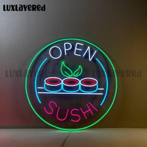 Sushi Neon Sign: Restaurant Wall Decor, Custom LED Light