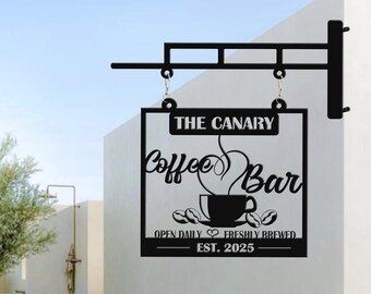 Letrero metálico personalizado para cafetería: decoración personalizada para cafeterías