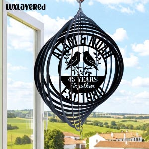 Personalisiertes Windspiel zum 45-jährigen Jubiläum: Metall Garten Dekor, individuelle Outdoor Kunst