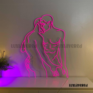 Custom Gay Couple LED Sign – Personalized LGBT Neon Light for Men, Couple Gift, Pride Decor, Gay Wedding Engagement Light