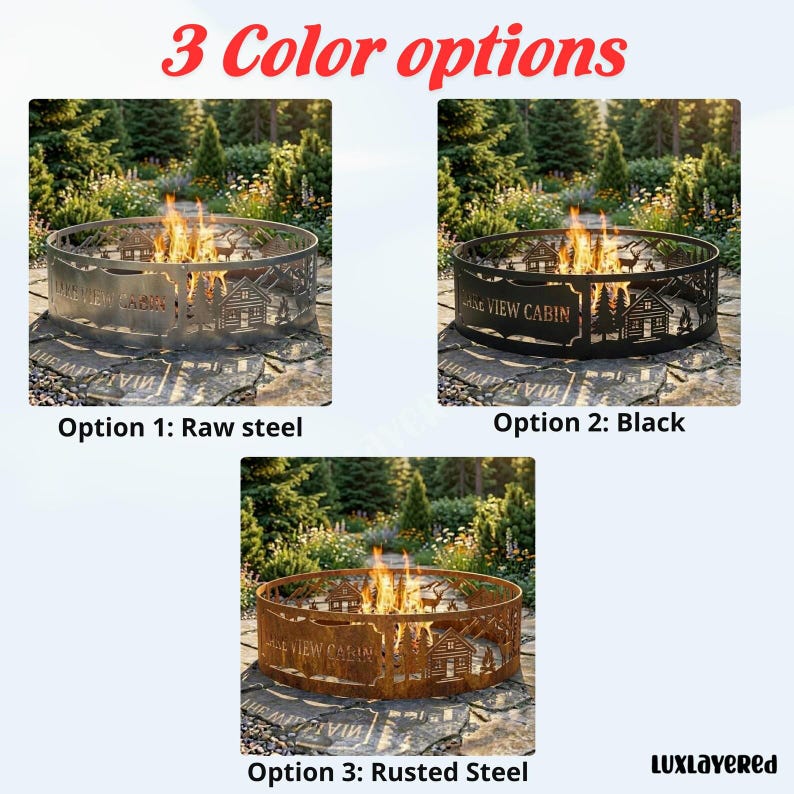Bird Ringing Drawing Couple Birds Metal Fire Pit Ring, Custom Garden Floral Decor, Songbird ...