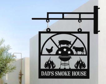 Placa personalizada para defumador de pai: decoração rústica de metal para churrasco