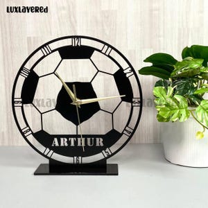 Custom Soccer Metal Desk Clock: Modern Minimalist Home Decor