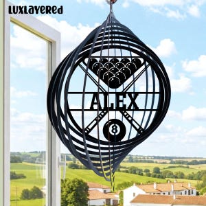 Personalisiertes Billard Wind Spinner: Individueller Billardtisch Metall Yard Art