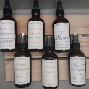 4 oz Room Spray, Room and Linen Spray, Deodorizer, Air Freshener, Home Fragrance, Bathroom Spray, Multiple Scents Non-Toxic Fabric freshener