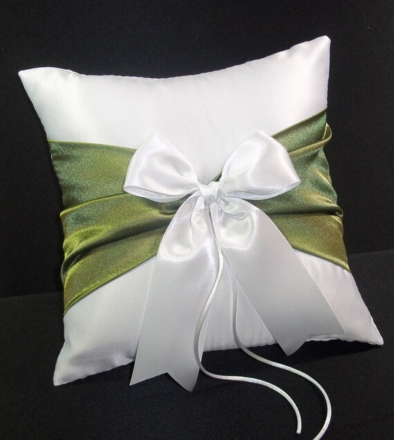 Wedding Ring Bearer Pillow 250+ Custom Colors Available Black Accent White or Ivory