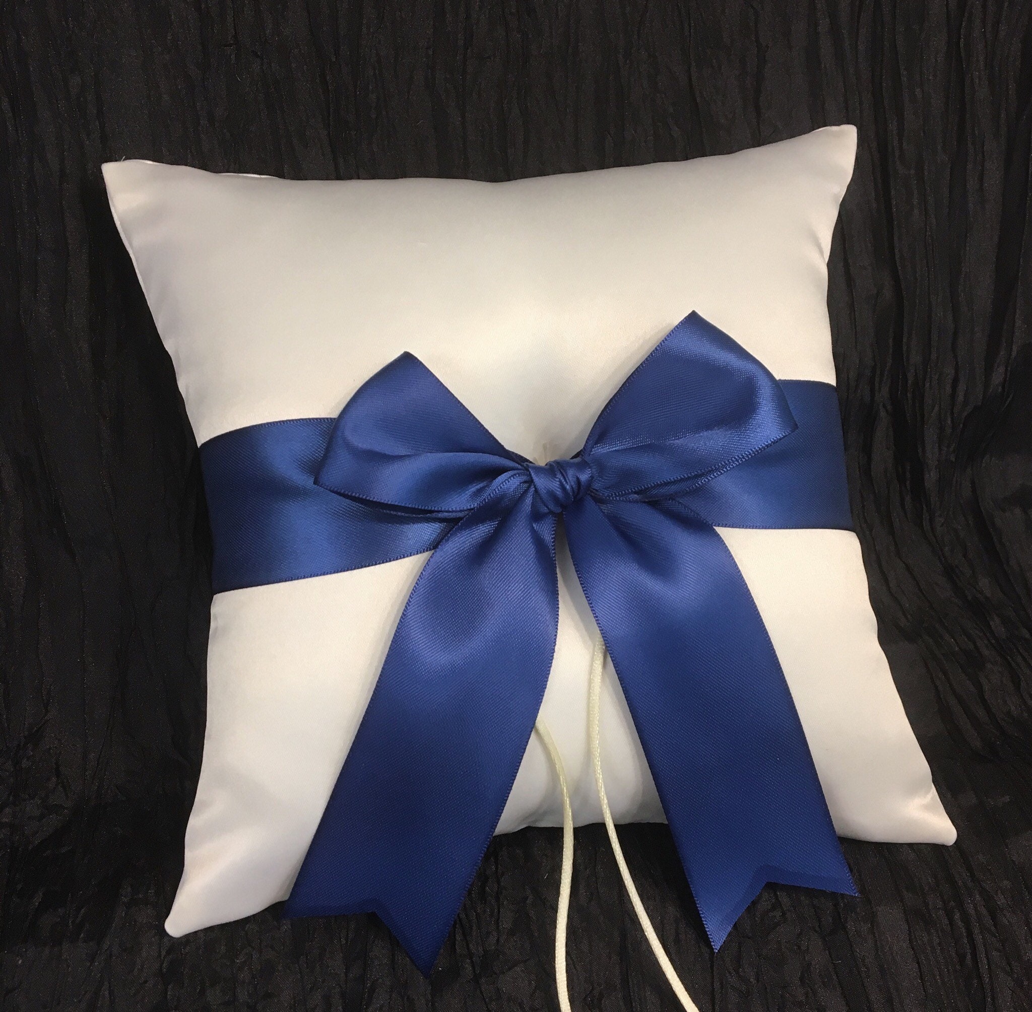 Sapphire Royal Blue Ring Bearer Pillow White Or Ivory Wedding