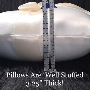 Ivory or White Wedding Ring Bearer Pillow Shipping Cost Included Custom Bow Colors Available image 3