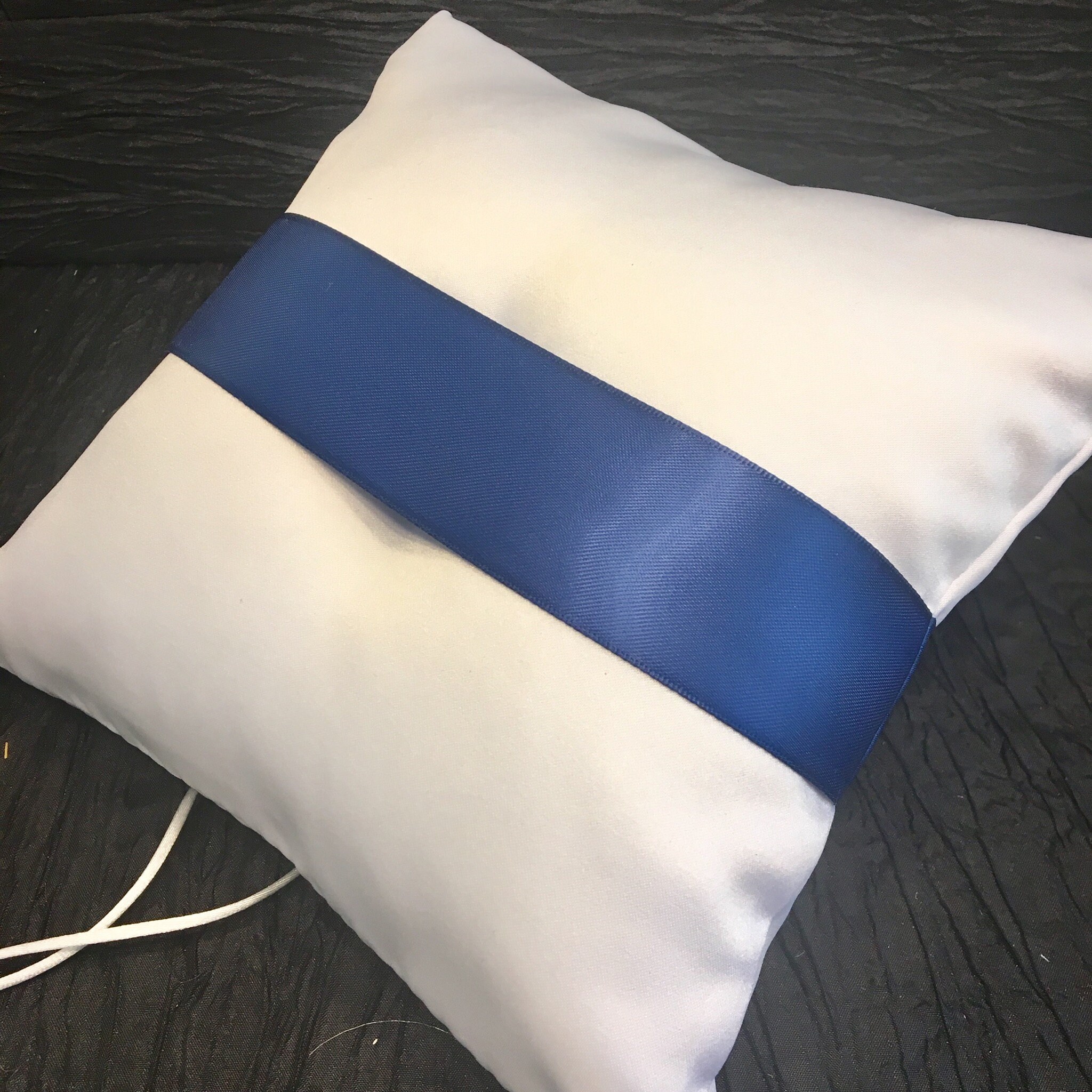 Sapphire Royal Blue Ring Bearer Pillow White Or Ivory Wedding