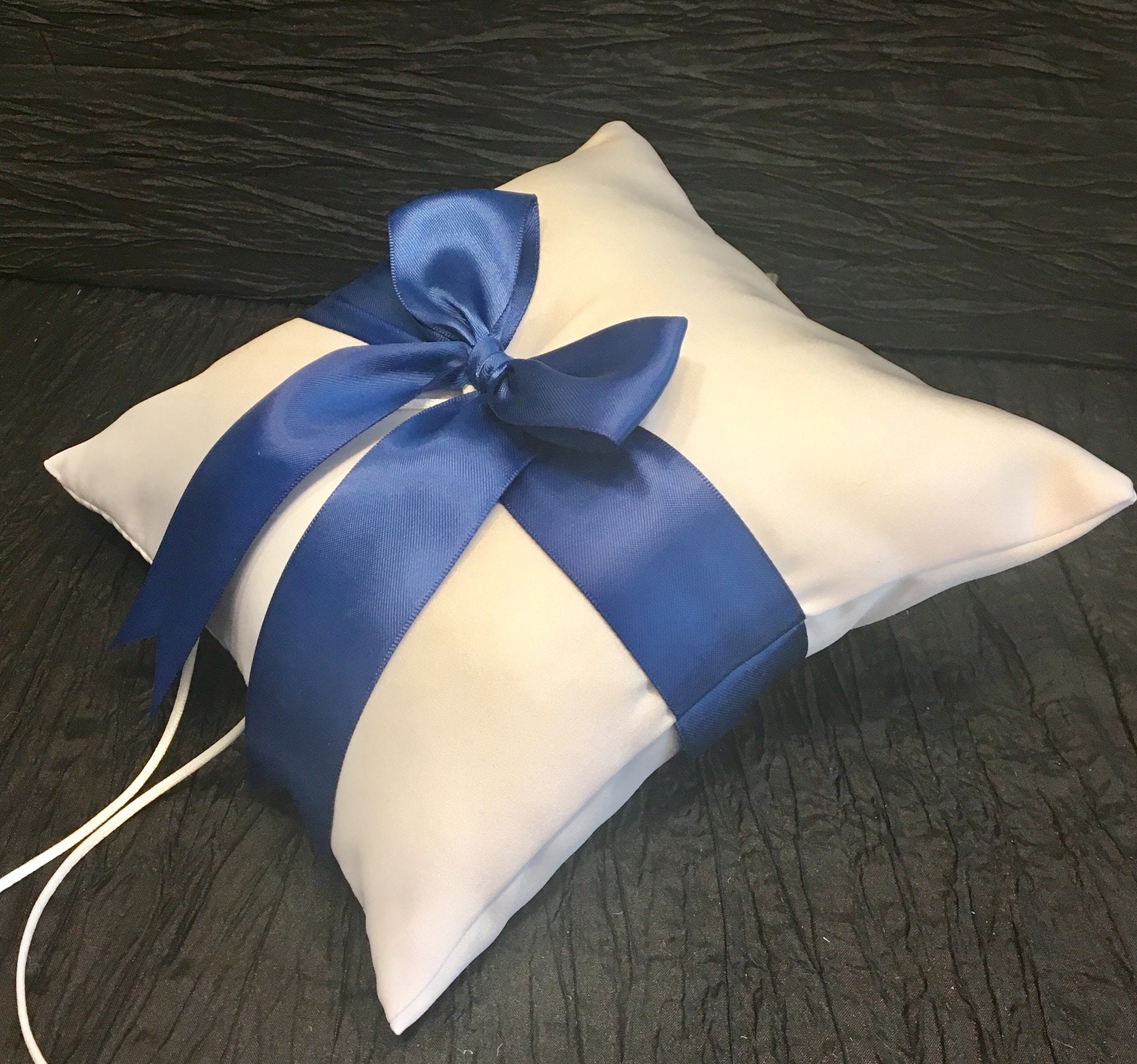 Sapphire Royal Blue Ring Bearer Pillow White Or Ivory Wedding