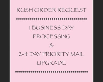 RUSH ORDER REQUEST • Rush Processing & Priority Mail Shipping Upgrade for Your Order