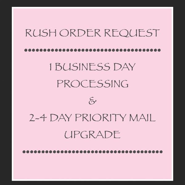 RUSH ORDER REQUEST • Rush Processing & Priority Mail Shipping Upgrade for Your Order