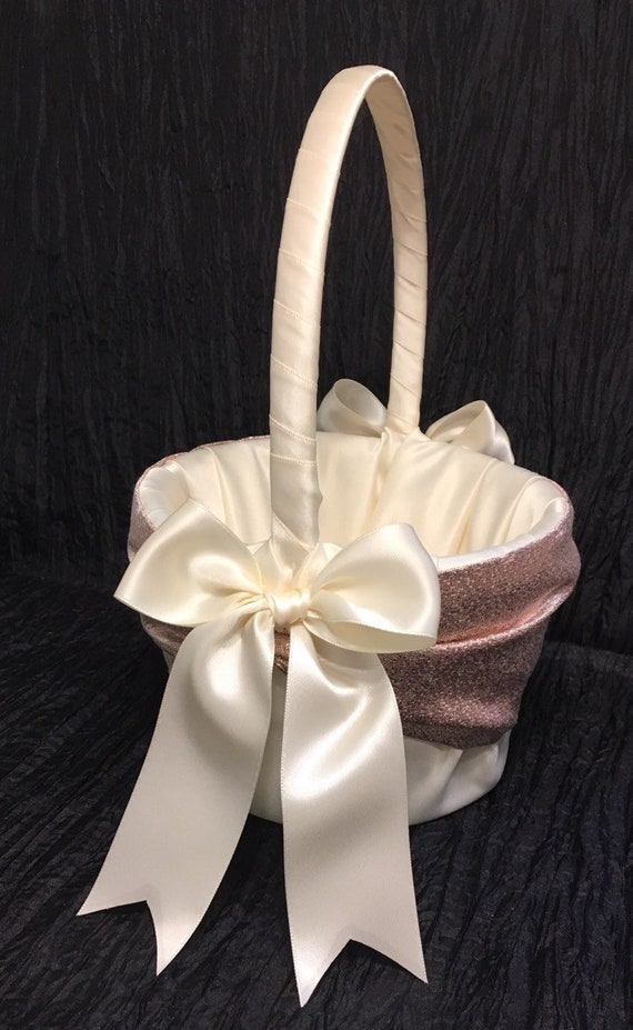 rose gold flower girl basket