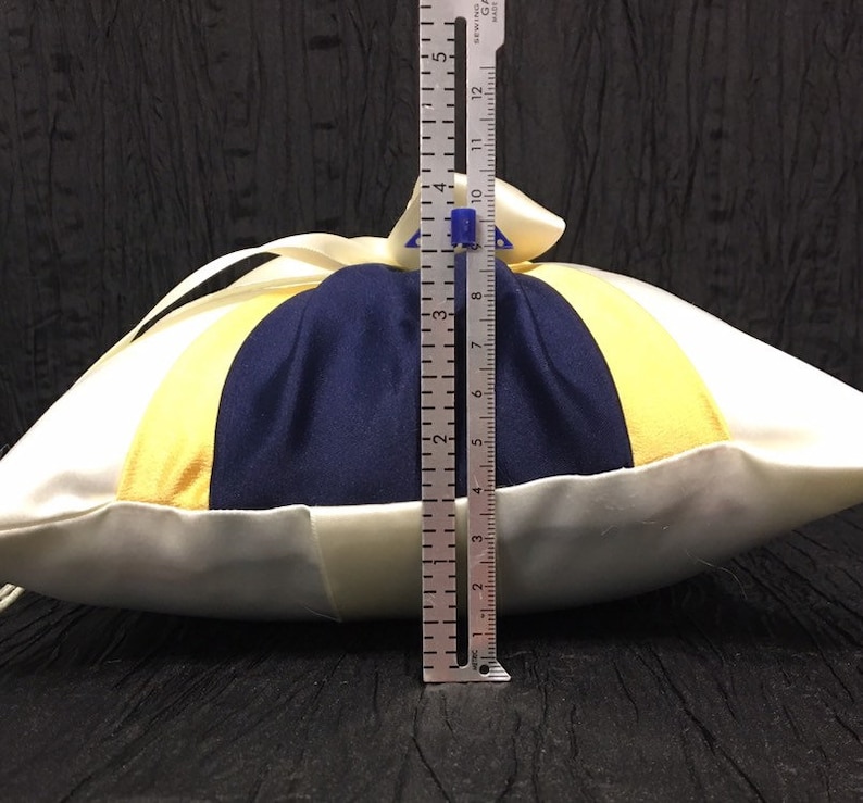 Navy Blue /& Yellow Ring Bearer Pillow 250 Custom Colors Available White or Ivory Wedding
