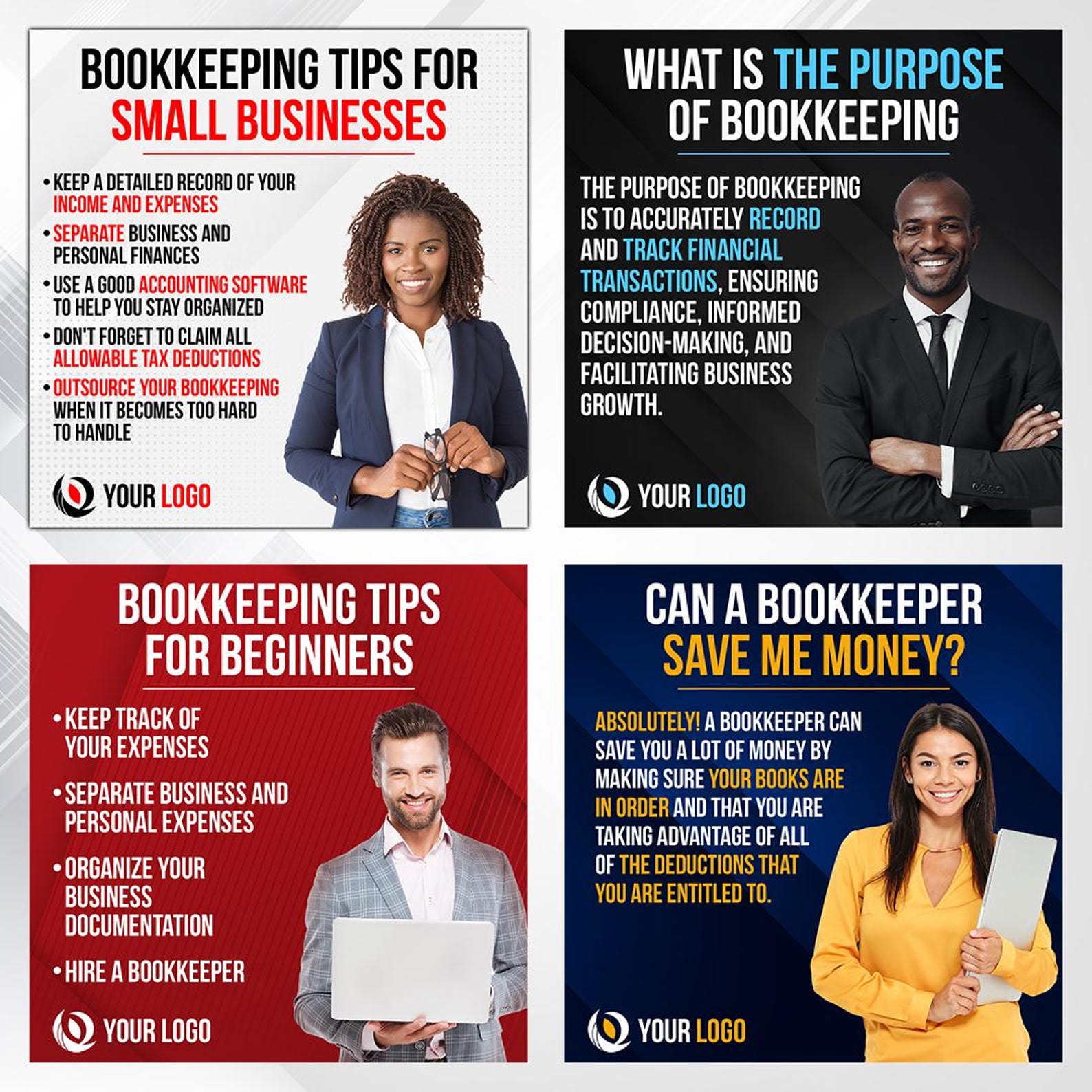 100 Bookkeeping Tips Flyers for Social Media - With Your Photo - Etsy
