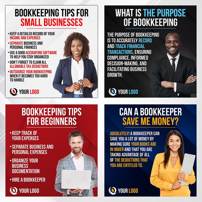 100 Bookkeeping Tips Flyers for Social Media - With Your Photo - Etsy