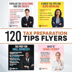 120 Tax Preparation Tips Flyers for Social Media - With Your Photo