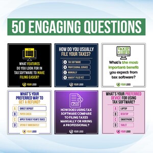 tax software social media posts ads flyers tips infographics and quotes