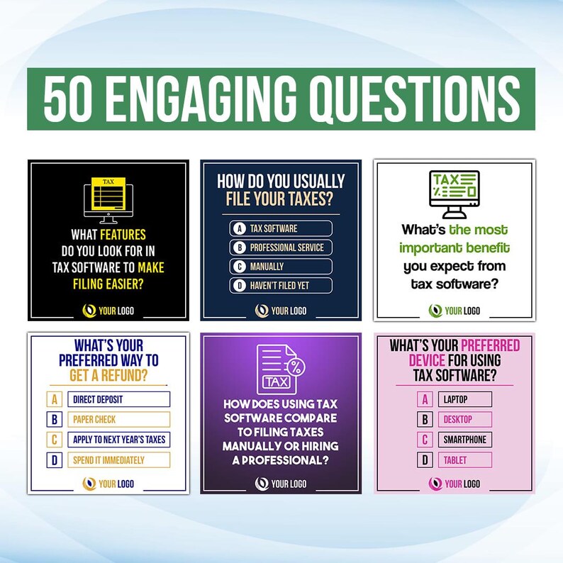 tax software social media posts ads flyers tips infographics and quotes