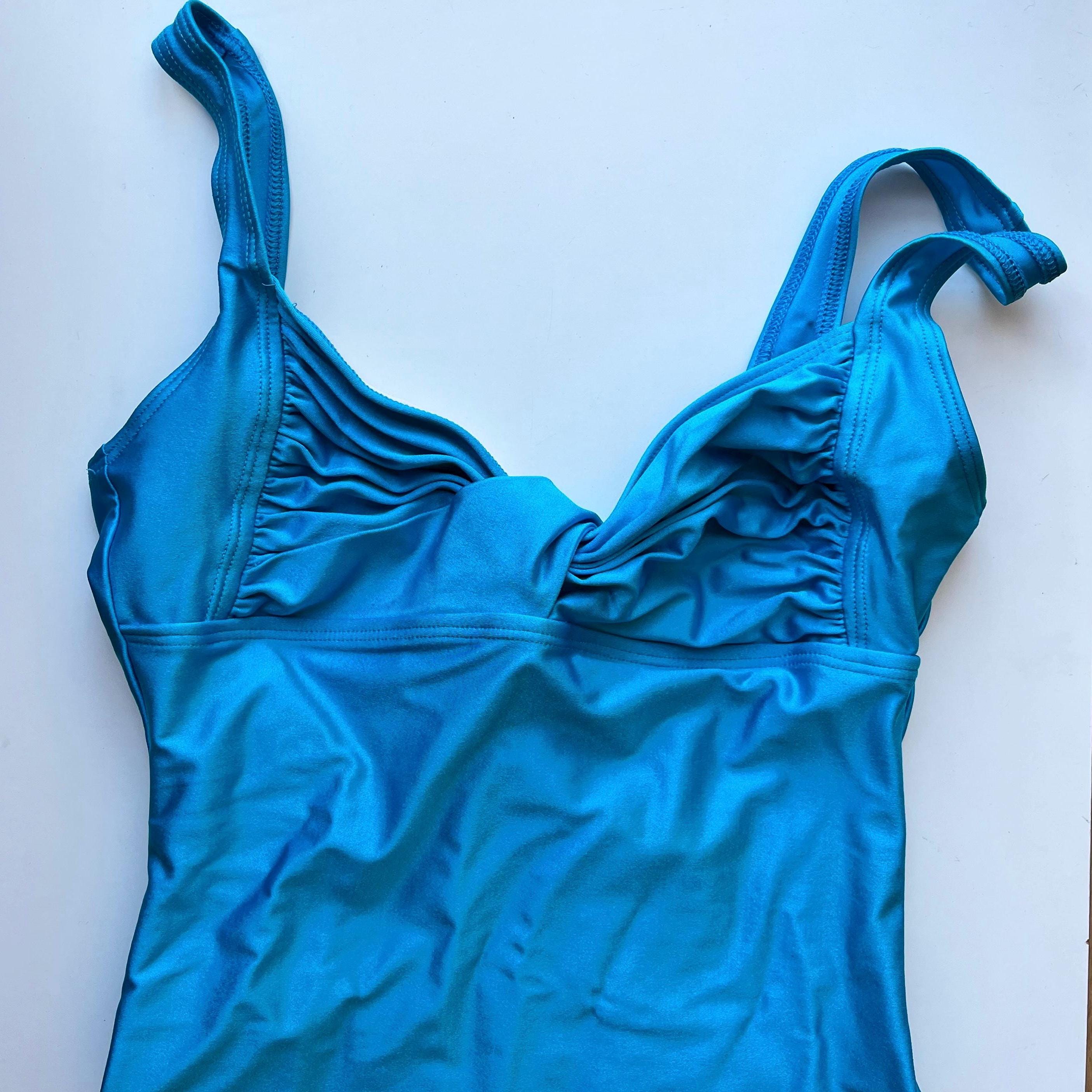 Haut De Bikini Vintage La Blanca Années 80 - Doré Métallisé, Motif Géométrique, Taille 6/XS/S
