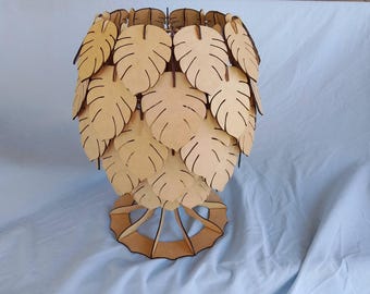 Monstera Leaf Lamp, Laser Cut Design (Ai, Cdrx6, Dxf, Pdf, Svg)
