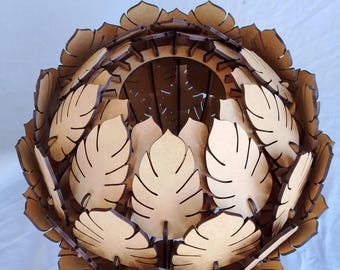 Monstera Leaf Table Lamp: Laser Cut Design (PDF, SVG, DXF)