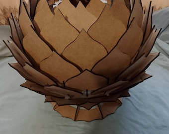 Protea Blumenlampe, Laser geschnitten, Holz, Südafrika National Flower Design