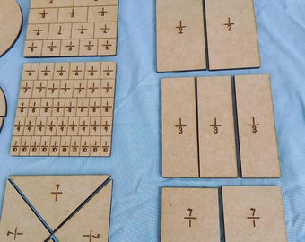 Mathe Brüche Kit mit gratis Brüche spiel. (ai,cdr,dxf,svg,pdf)