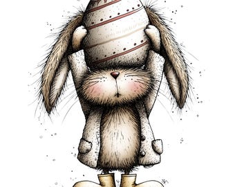 Cozy Spring Bunny PNG Clipart Bundle, 19 Easter Bunny PNGs, Nursery Decor, Cards, Stickers, Scrapbooking