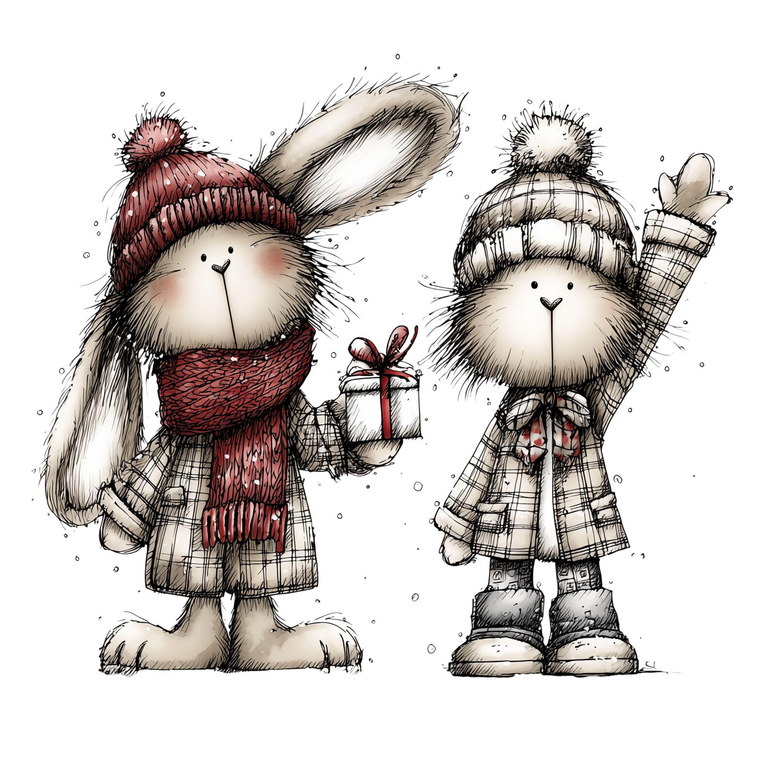 Cozy Winter Bunny PNG Clipart Bundle, 20 Cute Bunny Pngs, Christmas ...