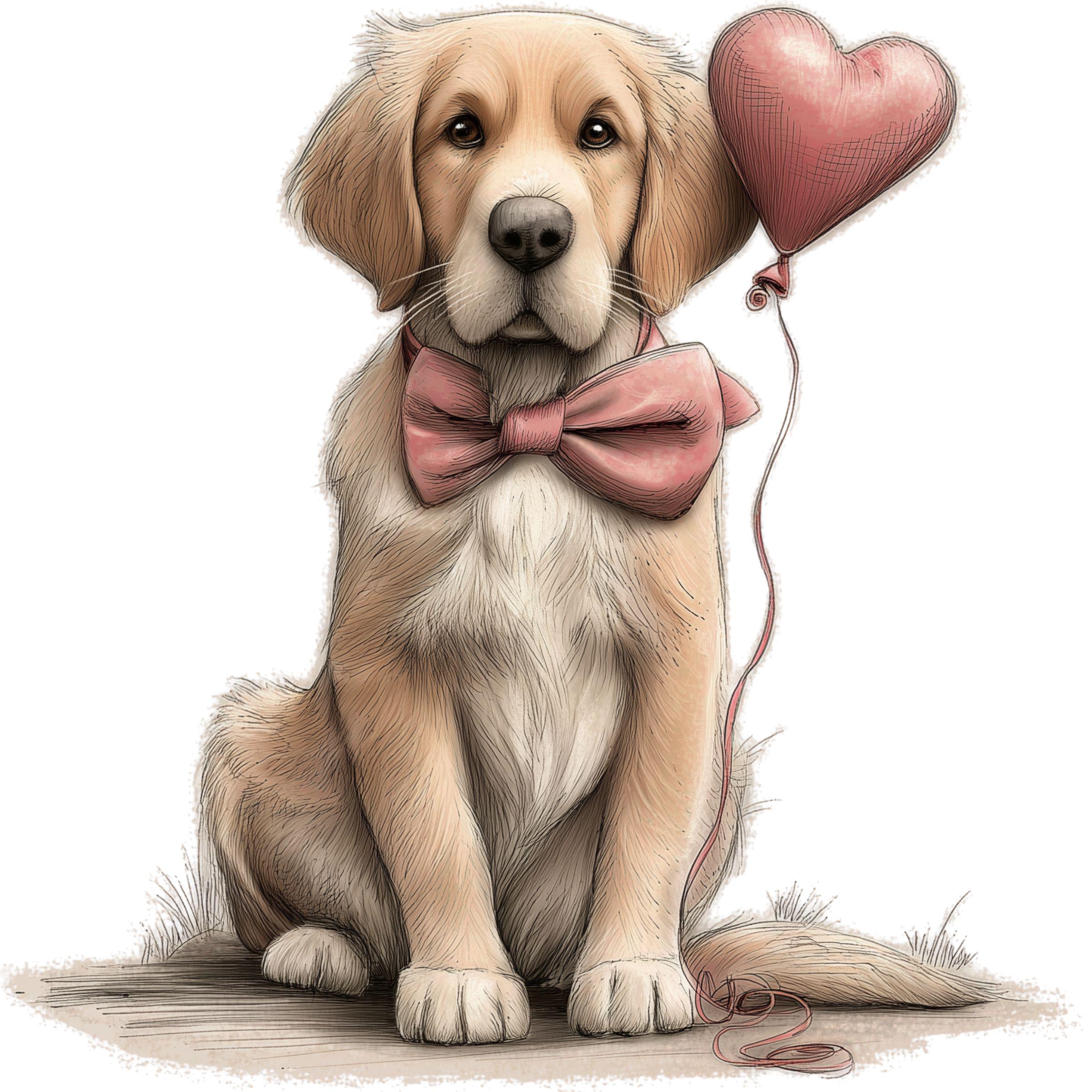 Puppy Clipart Bundle PNG - 18 Dog Designs With Hearts - Balloons, Gifts ...