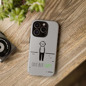 Custodia per telefono minimalista Lost but Happy | Italiano: Custodia protettiva antiurto | Regalo per donne e uomini