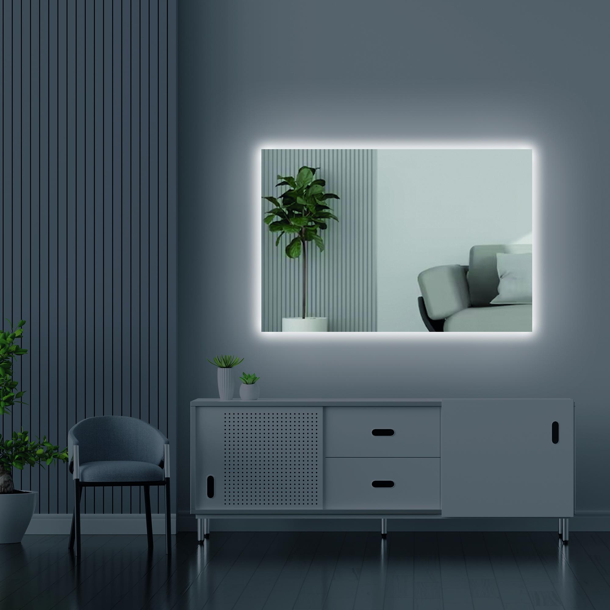 Modern Rectangular LED Backlit Mirror: Touch Control, Anti-fog - Etsy