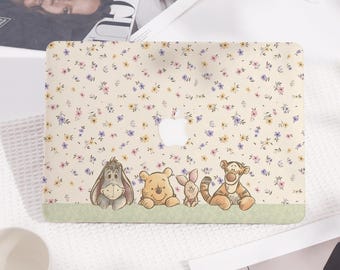 Pooh Small Floral Hard Macbook Case Protective Laptop Cover for New Mac Pro 16/15, Macbook Air 15 14, MacBook Ret 15 13 12, Neo A18 A3404