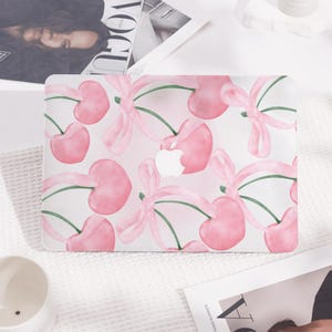 Pink Cartoon Cherry Hard Macbook Case Protective Laptop Cover for New Mac Pro 16/15, Macbook Air 15/14, MacBook Ret 15/13/12, Macbook Cover