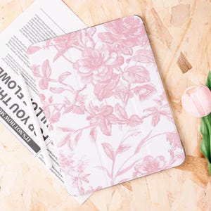 Pink Blushing Blooms iPad Case With Pencil Holder for New iPad, Air 6/4/5, Pro 11&quot;/12.9&quot;/13&quot;, iPad 10.9&quot;/10.2&quot;, iPad Mini 6/7, Gift for Her
