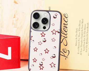Cute Kittens and Stars Phone Case for iPhone 12 13 14 15 16 Pro Max, iPhone 12 13 Mini, X XR XS, XS Max, iPhone 7 8 Plus, New iPhone Case